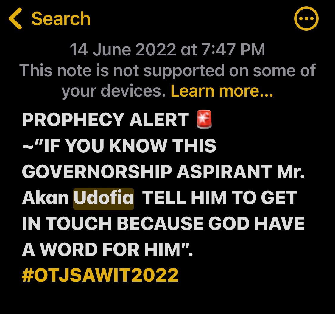 Apostle Omotosho Gives Prophetic Alert On APC Gubernatorial candidate, His Message concerning Sen Adeleke